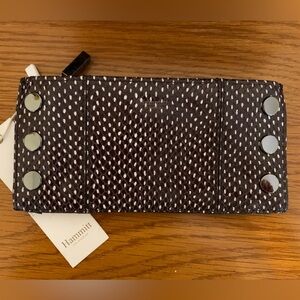Hammitt Black White Leather 110 North Wallet